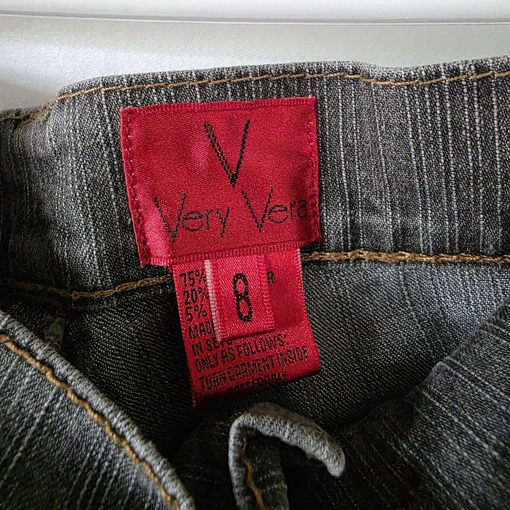 VeryVera Sz 8 Designer Jeans Embellished With Metal Beads And Nail Heads